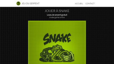 Page d'accueil du site : Jeu du serpent