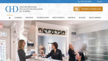 Page d'accueil du site : Centre Dentaire de Haute Technologie