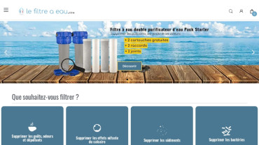 Page d'accueil du site : Le filtre à eau