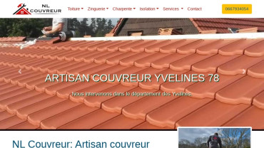Page d'accueil du site : NL Couvreur