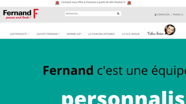 Page d'accueil du site : Le Comptoir de Fernand