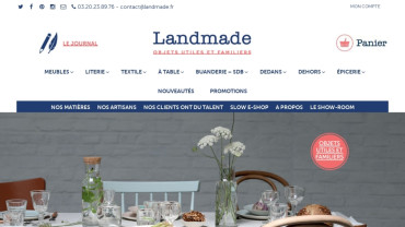 Page d'accueil du site : Landmade