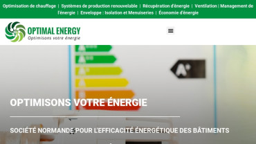 Page d'accueil du site : Optimal Energy