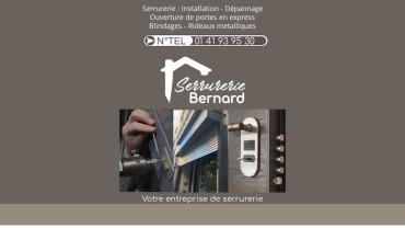 Page d'accueil du site : Serrurerie Bernard