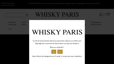 Page d'accueil du site : Whisky Paris