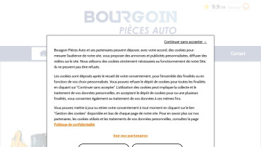 Page d'accueil du site : Bourgoin Pièces Auto 