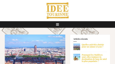 Page d'accueil du site : Idée Tourisme