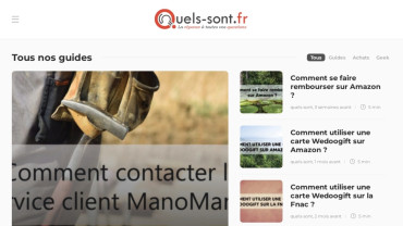 Page d'accueil du site : Quels-Sont.fr