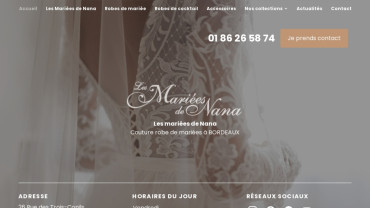 Page d'accueil du site : Les Mariées de Nana