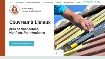 Page d'accueil du site : Couvreur BP Couverture