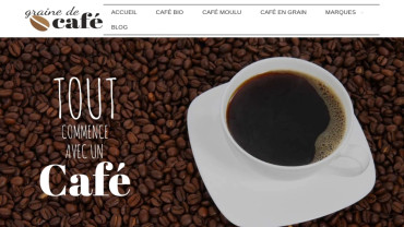 Page d'accueil du site : Grain de café