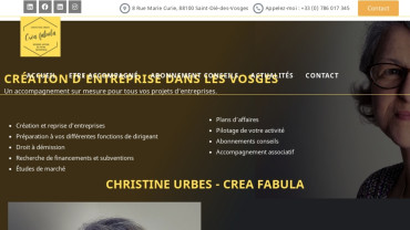 Page d'accueil du site : Créa Fabula