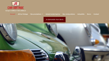 Page d'accueil du site : Garage JB Car Vintage