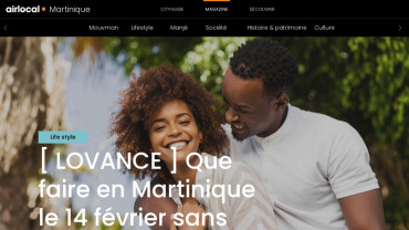 Page d'accueil du site : Martinique Airlocal