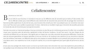 Page d'accueil du site : Célia Rencontre