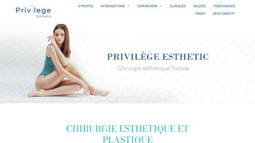 Page d'accueil du site : Privilège Esthetic
