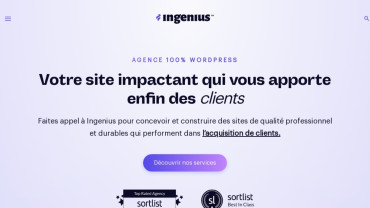 Page d'accueil du site : Ingénius Agency