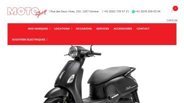 Page d'accueil du site : Moto Shop Sa