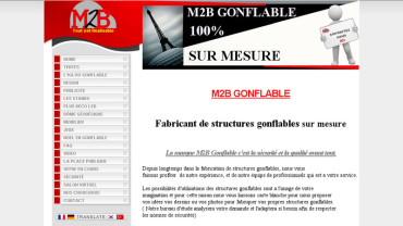 Page d'accueil du site : M2B Gonflable