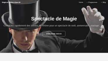 Page d'accueil du site : Magiciens professionnels à Lyon