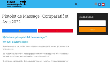 Page d'accueil du site : Pistolet de massage