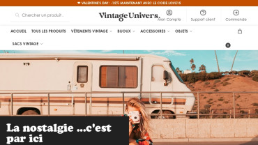 Page d'accueil du site : Vintage Univers 