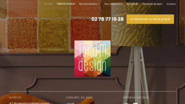 Page d'accueil du site : Tand'M Design