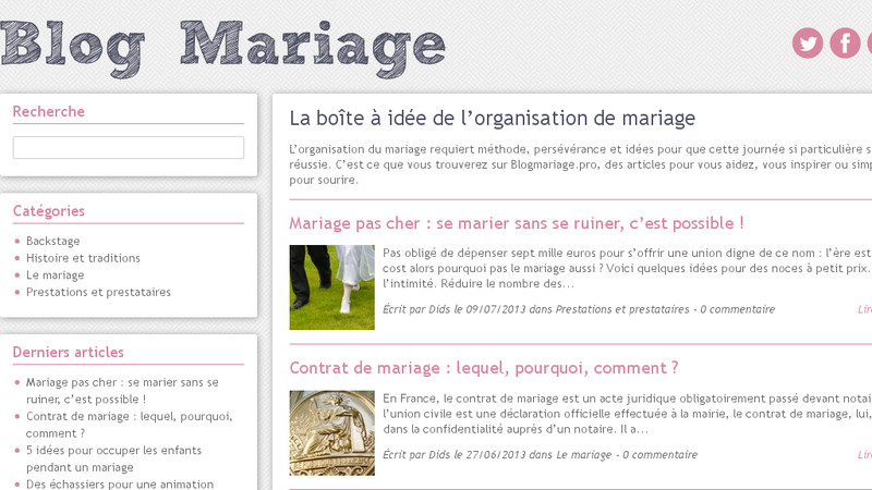 Le blog du Mariage