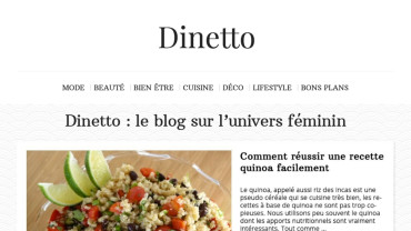Page d'accueil du site : Dinetto