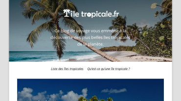 Page d'accueil du site : Ile Tropicale