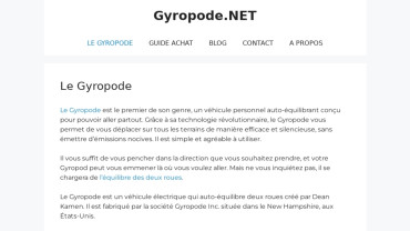Page d'accueil du site : Gyropode