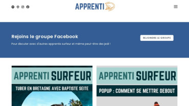 Page d'accueil du site : Apprenti Surfeur
