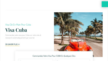 Page d'accueil du site : Visa Cuba Shop