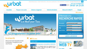 Page d'accueil du site : Urbat