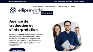 Page d'accueil du site : Ellipse World