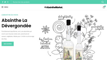 Page d'accueil du site : Absinthe Market