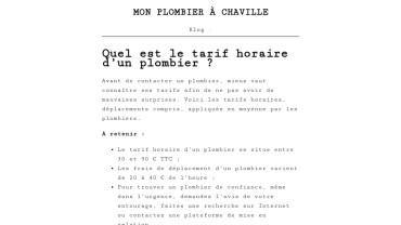 Page d'accueil du site : Mon Plombier Chaville 92