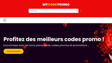 Page d'accueil du site : MyCodePromo