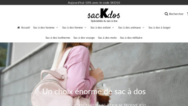 Page d'accueil du site : sacKdos