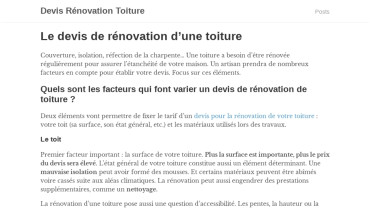 Page d'accueil du site : Devis Rénovation Toiture