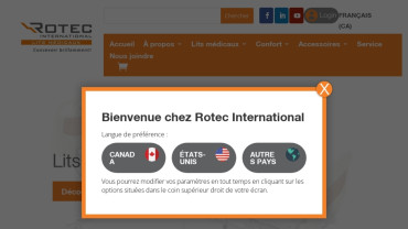 Page d'accueil du site : Rotec International