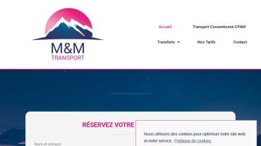 Page d'accueil du site : M&M Transport
