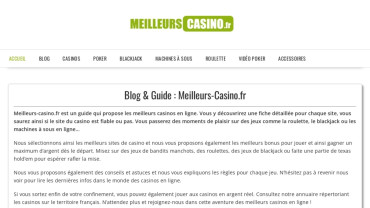 Page d'accueil du site : Meilleurs Casino