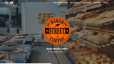 Page d'accueil du site : Baker Street Coffee