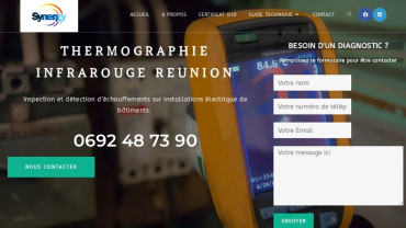 Page d'accueil du site : Synergy Réunion 974