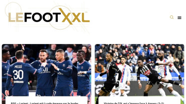 Page d'accueil du site : Le Foot XXL