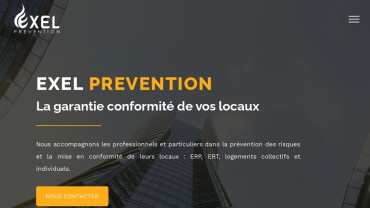 Page d'accueil du site : Exel Prevention