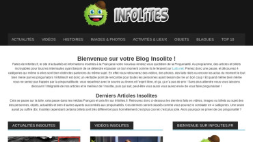 Page d'accueil du site : Infolites