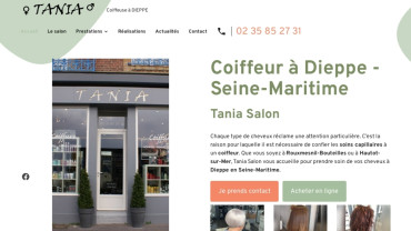 Page d'accueil du site : Tania Salon 