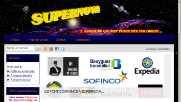 Page d'accueil du site : Supernova Annuaire